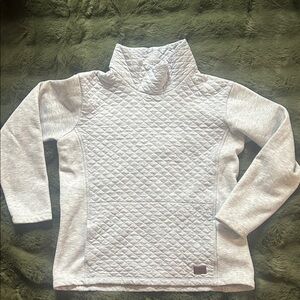 L.L. Bean Light Gray Quilted Pullover